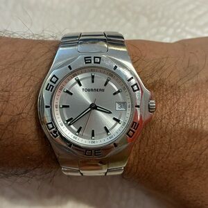 Tourneau Silver and Black Men's Watch